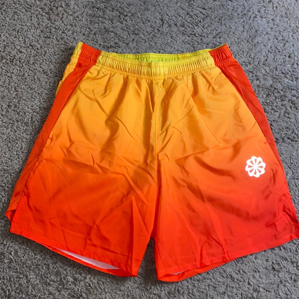 Mens orange nike running shorts